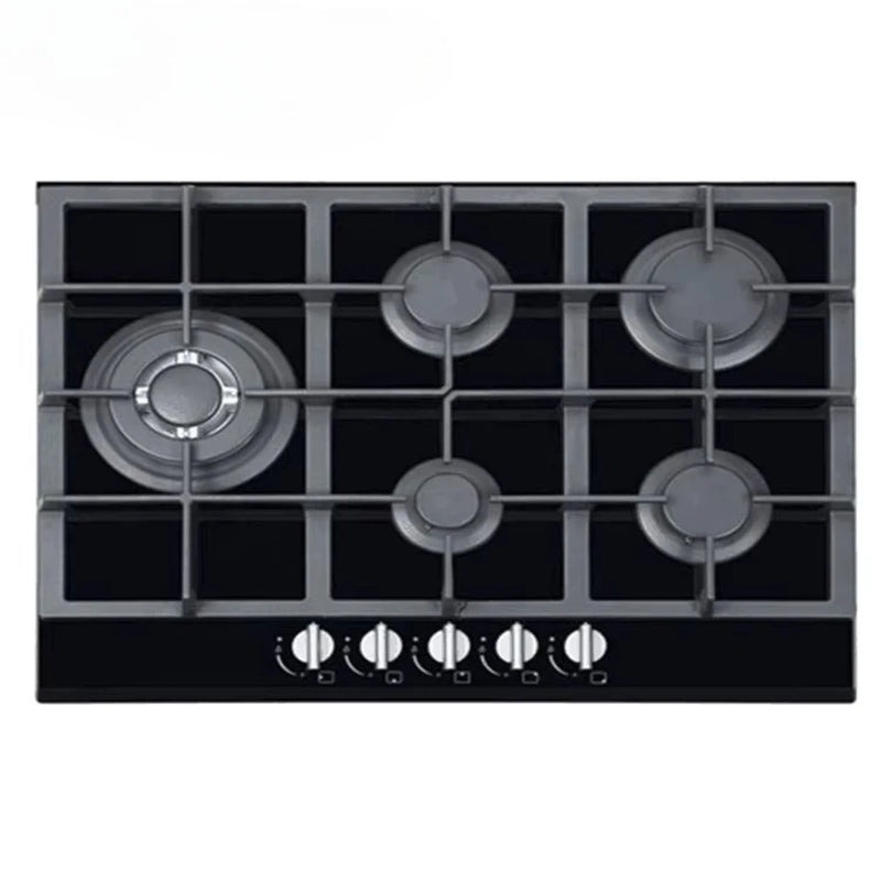 5 Burner Built in Gas Hob Glass Top Cooking Gas Cooktop with FFD Euro Gas Stove for Kitchen