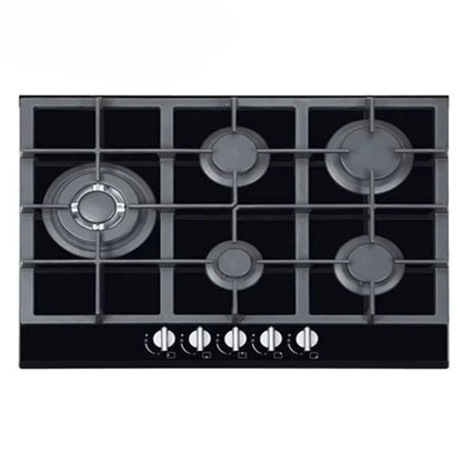 5 Burner Built in Gas Hob Glass Top Cooking Gas Cooktop with FFD Euro Gas Stove for Kitchen