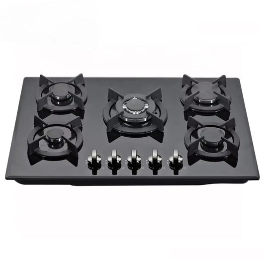 5 Burner Built in Gas Hob Glass Top Cooking Gas Cooktop with FFD Euro Gas Stove for Kitchen