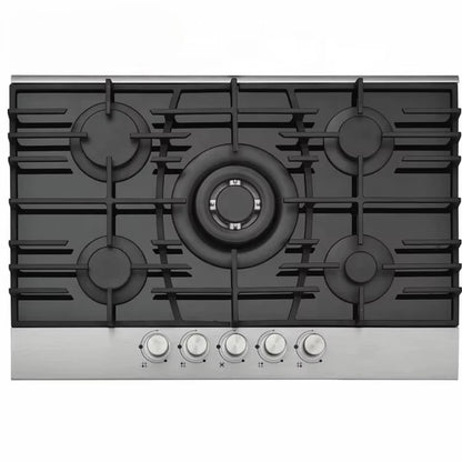 5 Burner Built in Gas Hob Glass Top Cooking Gas Cooktop with FFD Euro Gas Stove for Kitchen