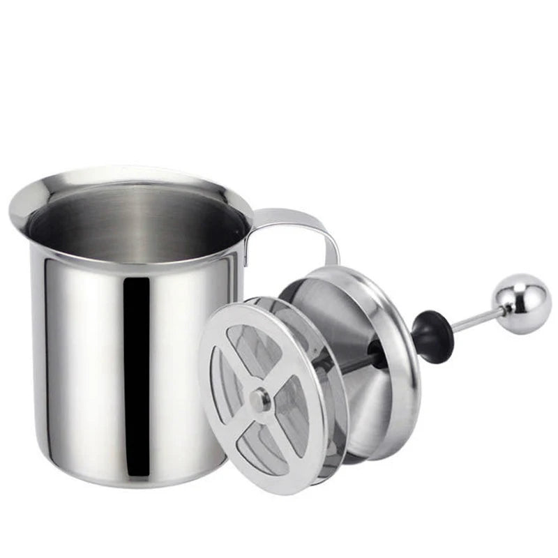 Milk Frothers Stainless Double Mesh Milk Creamer Milk Foam for Coffee Milk Egg Beater Kitchen Tool Coffee Mixer Frother 400ML