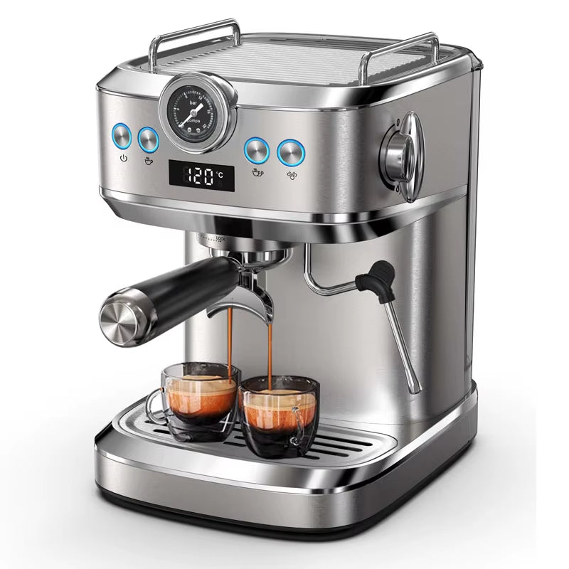 New Cappuccino Latte Espresso Coffee Maker 20 Bar Powerful Pressure Pump Electric Espresso Portable Coffee Machine with Milk