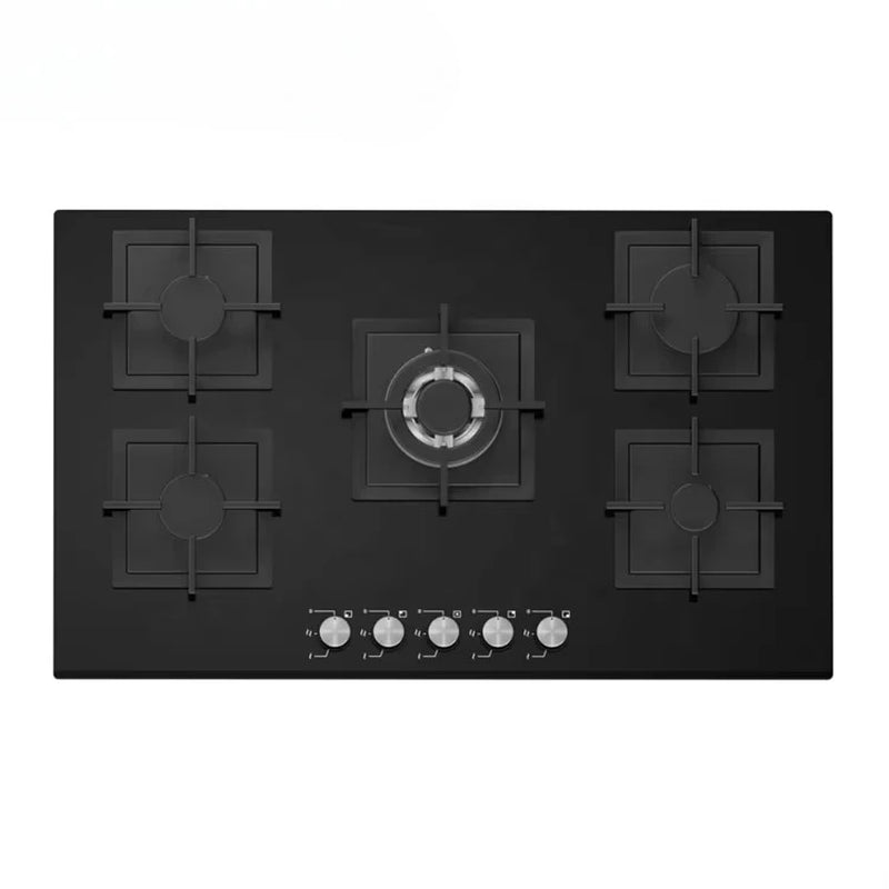 5 Burner Built in Gas Hob Glass Top Cooking Gas Cooktop with FFD Euro Gas Stove for Kitchen