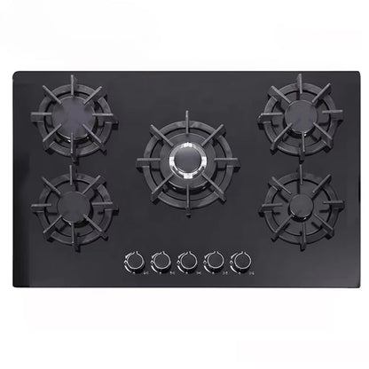 5 Burner Built in Gas Hob Glass Top Cooking Gas Cooktop with FFD Euro Gas Stove for Kitchen